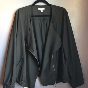 Dressbarn Roz and Ali black bomber jacket